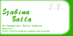 szabina balla business card